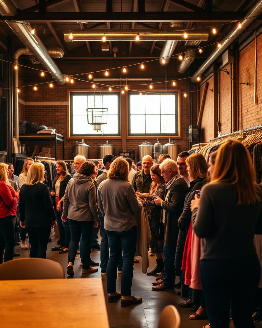 Community clothing swap gathering at Danico Brewing in Commerce City