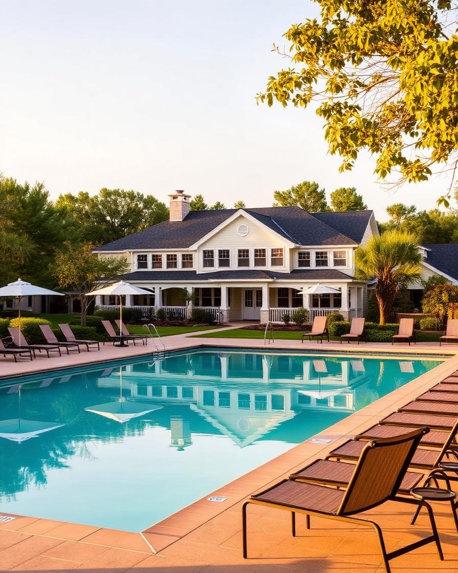 Heritage Eagle Bend resort-style pool and clubhouse